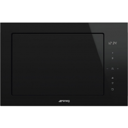 Встраиваемая микроволновая печь SMEG FMI625CN, 26 л, 900 Вт, 5 функций, черное стекло
