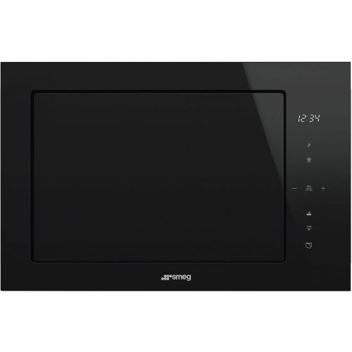 Встраиваемая микроволновая печь SMEG FMI625CN - 60 см, 5 функций, черное стекло Eclipse, высота 38 см