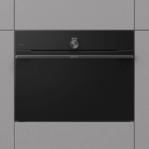 Духовой шкаф Gorenje/ Духовой шкаф Gorenje, компактный, функция СВЧ, 50 л, макс. температура 275 градусов, электронное управление, дисплей, Wi-Fi, MultiFlow 360, AirFry, динамическая система охлаждения DC+, быстрый нагрев, цвет черный