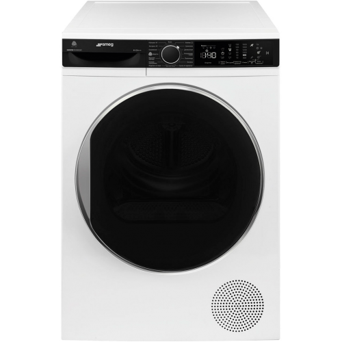 Сушильная машина SMEG 60 см с LED дисплеем, 15 программами и инверторным мотором, 9 кг, А+++ - Отдельностоящая модель с подсветкой барабана и сенсором влажности
