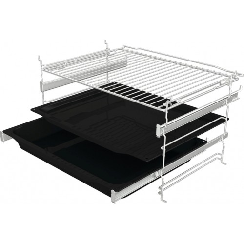 Встраиваемая электрическая духовка GORENJE - независимая, 10 режимов, белая, с паровой очисткой AquaClean и телескопическими направляющими на 2 уровнях (59.5x59.5x56.4 см)