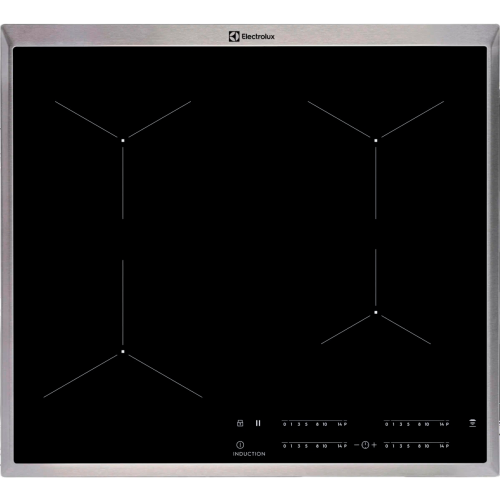 Встраиваемая индукционная варочная поверхность ELECTROLUX 60 см с распознаванием посуды, черная, с рамкой из нержавеющей стали