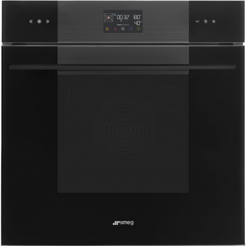 Встраиваемый духовой шкаф SMEG 60 см с паром, пиролитической очисткой, 12 программ, 68 л, черный цвет - купить в интернет-магазине