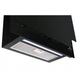 Наклонная вытяжка Korting khc 67806 icpgn, 60 см, 650 м³/ч, 3 режима, LED освещение, таймер, черное стекло.