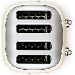 Тостер Smeg tsf03creu, 4 ломтика, кремовый, 6 уровней поджаривания, подогрев, размораживание, багель.