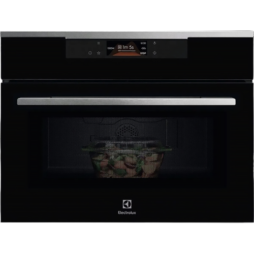 Встраиваемая микроволновая печь ELECTROLUX 42 л, 1000 Вт, гриль 1200 Вт, нержавеющая сталь, размеры 455x595x567 мм, Польша