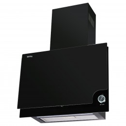 Наклонная вытяжка Korting khc 67806 icpgn, 60 см, 650 м³/ч, 3 режима, LED освещение, таймер, черное стекло.