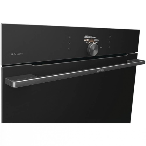 Духовой шкаф Gorenje/ Духовой шкаф Gorenje, компактный, функция СВЧ, 50 л, макс. температура 275 градусов, электронное управление, дисплей, Wi-Fi, MultiFlow 360, AirFry, динамическая система охлаждения DC+, быстрый нагрев, цвет черный