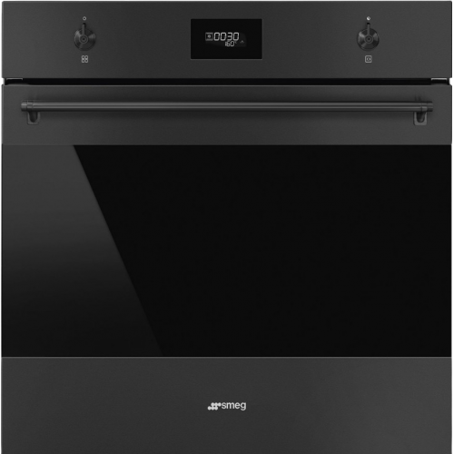 Встраиваемая электрическая духовка SMEG - Многофункциональный духовой шкаф 60 см, 10 функций, черный матовый