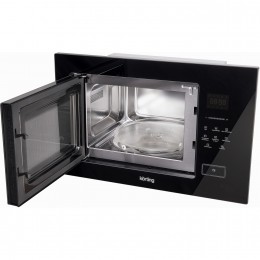 Встраиваемая микроволновая печь KORTING KMI 928 GN, 28 л, сенсорное управление, гриль, 21 авторежим, черное стекло