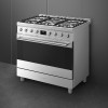 Плита SMEG Classica 90x60 см – газовая варочная панель с 6 конфорками, электрической духовкой (129 л), грилем, газ-контролем и энергоэффективностью А, нержавеющая сталь