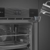 Встраиваемый духовой шкаф SMEG 60 см с паром, пиролитической очисткой, 12 программ, 68 л, черный цвет - купить в интернет-магазине