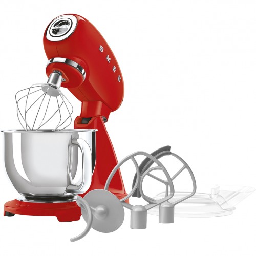 Планетарный миксер SMEG, стиль 50-х г.г., мощность 1000 Вт, объем чаши 4.8 л, 10 скоростей, цвет красный