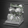 Посудомоечная машина Smeg 60 см - встраиваемая, 14 комплектов, сенсорное управление, LED дисплей, 10 программ, конденсационная сушка, автоматическое открывание дверцы, Dry Assist, инверторный мотор