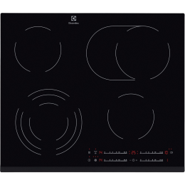Электрическая варочная панель Electrolux EHF 6547 FXK, 4 зоны HiLight, черная стеклокерамика, 59х52 см