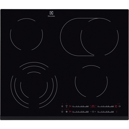 Встраиваемая электрическая панель ELECTROLUX 59х52 см, стеклокерамика, независимая, черная