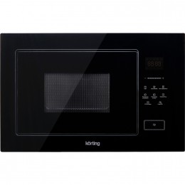 Встраиваемая микроволновая печь KORTING KMI 928 GN, 28 л, сенсорное управление, гриль, 21 авторежим, черное стекло