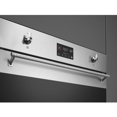 Встраиваемая электрическая духовка SMEG Classica 60 см – Многофункциональный духовой шкаф с 10 функциями, нержавеющая сталь