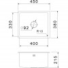 H1: Кухонная мойка GRANFEST METAL 4538 PVD графит 1 чаша 400x330x205 мм - универсальный монтаж, нержавеющая сталь