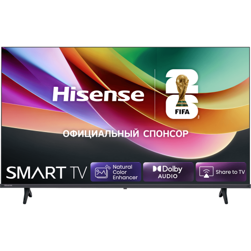 Телевизор ЖК 32 Hisense HD, Smart TV, Wi-Fi, DVB-T2/T/C/S2, 2xHDMI, Game Mode, Черный - 2026