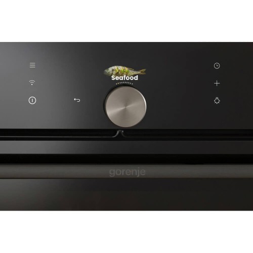 Духовой шкаф Gorenje/ Духовой шкаф Gorenje, компактный, функция СВЧ, 50 л, макс. температура 275 градусов, электронное управление, дисплей, Wi-Fi, MultiFlow 360, AirFry, динамическая система охлаждения DC+, быстрый нагрев, цвет черный