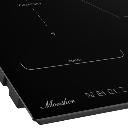 Варочная панель MONSHER MHI 4515, индукция, 3 зоны, 9 уровней, черная