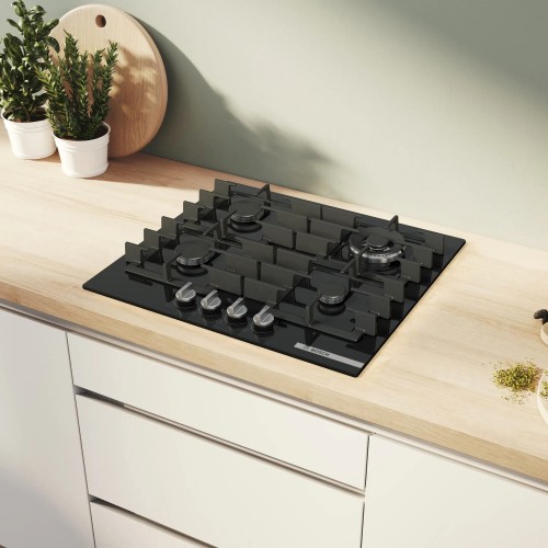 Газовая WOK-плита 5.8x59x52 см с закаленным стеклом, черная, независимая