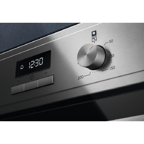 Встраиваемый духовой шкаф ELECTROLUX 60 см, 65 л, 8 режимов, нержавеющая сталь, паровая очистка, телескопические направляющие