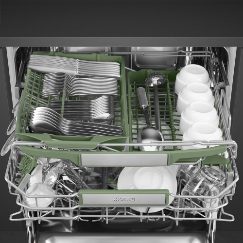 Посудомоечная машина Smeg 60 см - встраиваемая, 14 комплектов, сенсорное управление, LED дисплей, 10 программ, конденсационная сушка, автоматическое открывание дверцы, Dry Assist, инверторный мотор