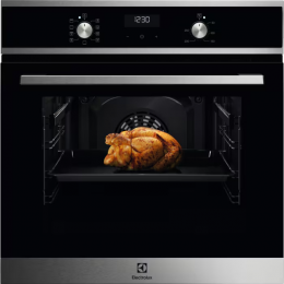 Встраиваемый духовой шкаф Electrolux EOD5H70BX, 72 л, 8 режимов, паровая очистка, 60 см, нержавеющая сталь, направляющие телескопические.
