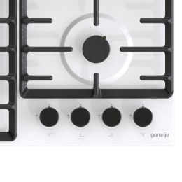 Встраиваемая газовая панель GORENJE GW642SYW, 60 см, чугунные решетки, вок, газ-контроль, белая