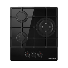 Газовая варочная панель Kuppersberg FG 40 B, 3 конфорки, WOK, черное стекло, газ-контроль
