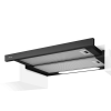 Встраиваемая вытяжка ELICA 50 см с кнопочным управлением - 650 куб. м, серая и черное стекло