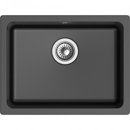 RIVELATO Мойка BERKANA 50 1-чаш 560*430, монтаж: универсальный, материал: кварц, цвет: черный