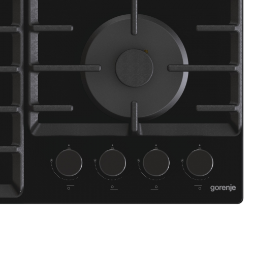 Встраиваемая газовая панель GORENJE с газ-контролем, чугунными решетками и воком - 60 × 13 × 52 см, черная