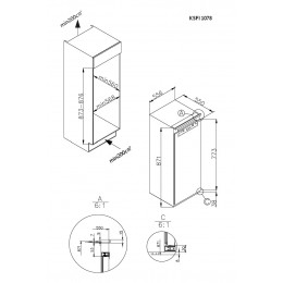 Встраиваемая морозильная камера Korting KSFI 1078, 82 л, No Frost, А++, 39 дБ