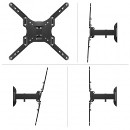 Кронштейн ONKRON M2 Black 26-65 макс. 400x400, наклон -2+12º, поворот 80º, 35кг, от стены 40-210мм