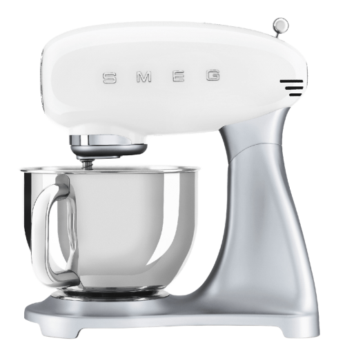 Планетарный миксер SMEG 800 Вт, 4.8 л, 10 скоростей, белый – стиль 50-х годов