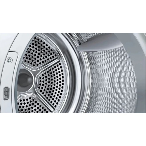 Сушильная машина BOSCH 8 серия с тепловым насосом, загрузка 9 кг, сенсорное управление, 14 программ, класс A+++, белая, габариты 842 х 598 х 613 мм