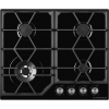 H1: Газовая варочная поверхность Kuppersberg 60 см с WOK конфоркой, автоподжигом и чугунными решетками - Черная закаленная стеклянная модель