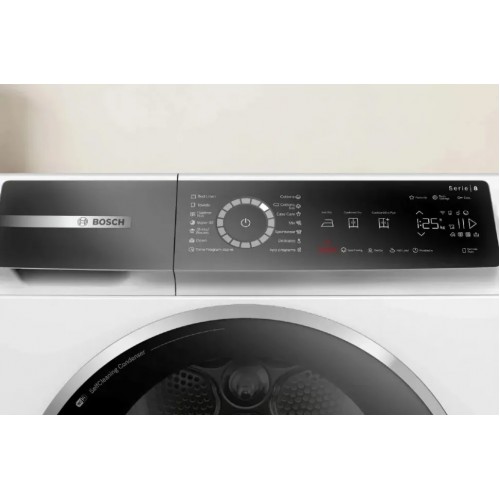 Сушильная машина BOSCH 8 серия с тепловым насосом, загрузка 9 кг, сенсорное управление, 14 программ, класс A+++, белая, габариты 842 х 598 х 613 мм