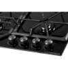 H1: Газовая варочная поверхность Kuppersberg 60 см с WOK конфоркой, автоподжигом и чугунными решетками - Черная закаленная стеклянная модель