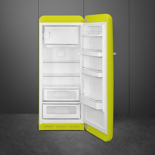 Холодильник SMEG 1530x601x728 мм, однокамерный, стиль 50-х, цвет лайм, объем 270 л, инверторный компрессор, LED освещение
