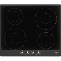 Встраиваемая индукционная панель SMEG si764aom, 60 см, антрацит, латунная фурнитура