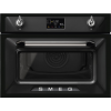Встраиваемая электрическая духовка SMEG: компактный духовой шкаф с микроволновкой, 60 см, 12 функций, черный