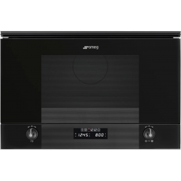 Встраиваемая микроволновая печь SMEG MP122B3, 60 см, 38 см, 6 функций, стекло Deep Black