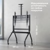 Мобильная стойка ONKRON для ТВ 60-120 дюймов, макс. нагрузка 120 кг, высота 1280-1580 мм, с полкой для AV и WEB/PTZ, черная