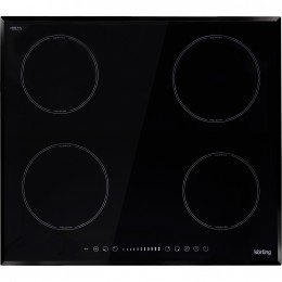 Варочная панель KORTING HI 60504 B, индукционная, 60 см, 4 конфорки, сенсорное управление, таймер, автоматическое отключение, индикация остаточного тепла.