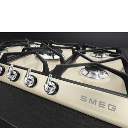 Газовая варочная панель SMEG sr975pgh, 70 см, кремовая, с чугунными решетками, защита от утечек газа