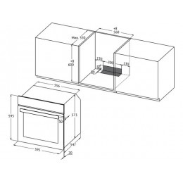 Духовой шкаф Kuppersberg HO 606 X Line, 78 л, черный, 6 режимов, макс. 310°C, поворотное управление, дисплей, таймер, телескопические направляющие.
